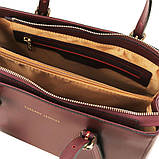 AURA Жіноча шкіряна сумка тоут Tuscany TL141434 (Червоний), фото 7