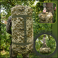 Баул 80 литров военный уставной непромокаемый для вещей, сумка баул транспортная пиксель CKit