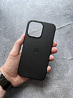 Чехол для Iphone 15 Pro Max Leather Case PU MagSafe, чехол накладка на айфон TPU+искусственная кожа Черный