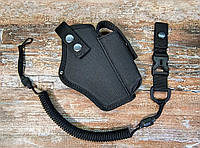 Кобура для G 17 Glock 17 Глок поясная с чехлом подсумком для магазина + шнур тренчик чёрная SV SP