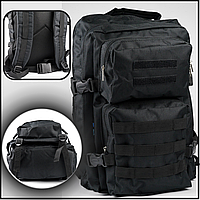Большой военный рюкзак тактический для военных черного цвета, рюкзаки до 40л мужские тактические армейские