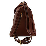 Шкіряний рюкзак Tuscany Leather Delhi TL140962 (Темно-коричневий), фото 8