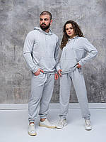Модный базовый однотонный серый меланж костюм, брендовые молодежные спортивные костюмы унисекс XXL, Бежевый