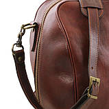 Lisbona Дорожня шкіряна сумка-дафл — Великий розмір Tuscany TL141657 (Мед), фото 6