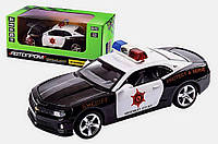 Детализованная металлическая машинка Chevrolet Camaro SS-Police 2013 Автопром масштаб 1:32 с звуком и светом