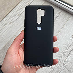 Чехол Silicone case Xiaomi Redmi 9 черный ( Силиконовый чехол Ксиоми редми 9 с микрофиброй )