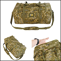 Влагостойкая сумка kiborg military bag уставная 130 литров пиксель, вещевой армейский баул тактический зсу