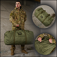 Прочная дорожная сумка баул kiborg military bag хаки, баул тактический дорожный для вещей, сумки для охоты