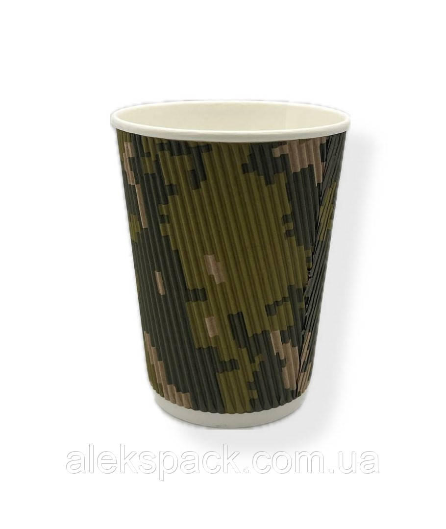 Стакан 350мл гофр.піксель 30шт/пак,24пак/720ящ, фото 1