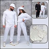 Білий базовий однотонний модний костюм, брендові молодіжні спортивні костюми унісекс CKit