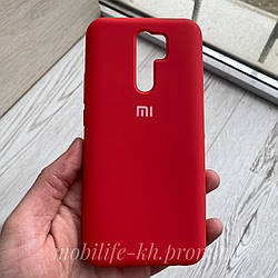 Чехол Silicone case Xiaomi Redmi 9 красный ( Силиконовый чехол Ксиоми редми 9 с микрофиброй )