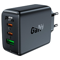Сетевое зарядное устройство ACEFAST A41 PD65W GaN (2*USB-C+USB-A) charger Black