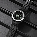 Чоловічий спортивний годинник з компасом Skmei 2096 Compass (Чорний з сріблястим), фото 6