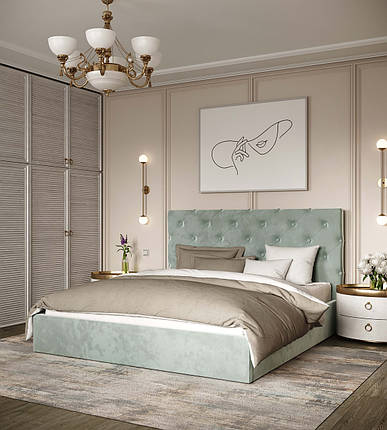 Ліжко з підйомним механізмом Велюр 160*200 Light Grey TM Viorina Deko, фото 2