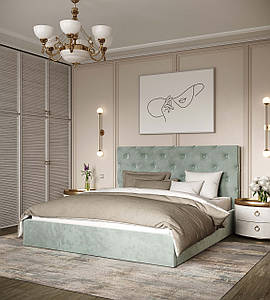 Ліжко з підйомним механізмом Велюр 160*200 Light Grey TM Viorina Deko