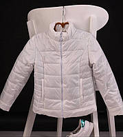 Куртка для девочки весна осень 2024 белая легкая короткая на подкладке Детская демисезонная куртка на девочку