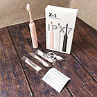 Ультразвукова зубна щітка Х-3 + 4 насадки, Рожева / Портативна бездротова щітка для чищення зубів, фото 7