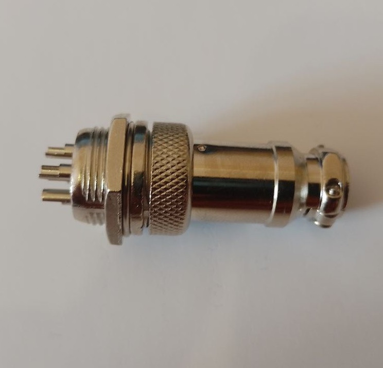 Роз'єм циліндричний GX16 4P (пара — тато +мама) 4pin, фото 1