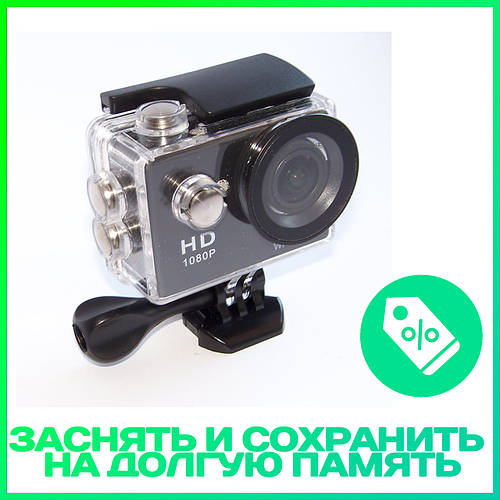 Экшн камера FullHD с креплением на шлем аквабокс и регистратор с ...