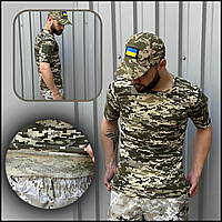 Штурмовая футболка милитари всу цвет пиксель для военнослужащих, легкие футболки камфуляж пиксель CKit