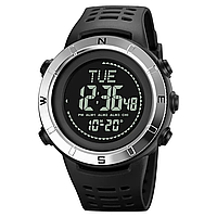 Мужские спортивные наручные часы Skmei 2096 Compass (Черные с серебристым)