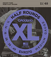 Струны для электрогитары D'Addario EHR370 Half Rounds Medium Electric Guitar Strings 11 49 LP, код: 6556471