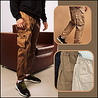 Молодёжные мужские джинсы и брюки карго коттон мокко, штаны с Cargo с карманами весна-лето XL CKit