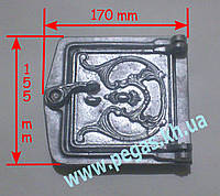 Дверка сажетруска алюминиевая (120х120 мм) печи, грубу, мангал