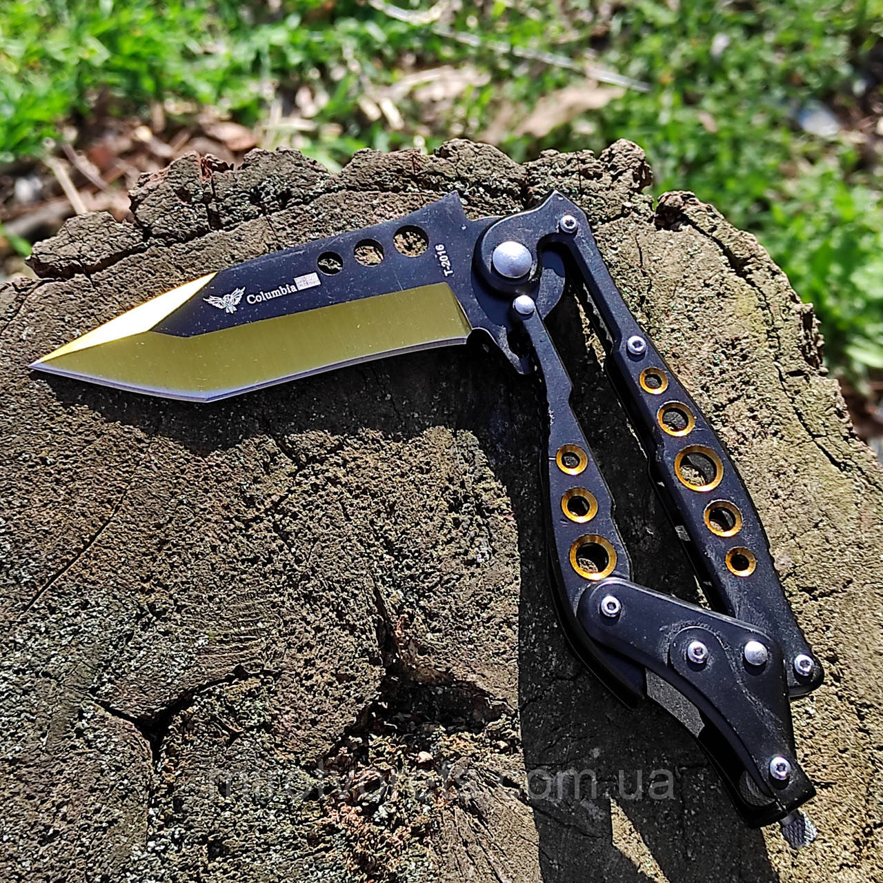 Ніж складаний трансформер Columbia Т-2016, танто, чорний/золото, фото 1