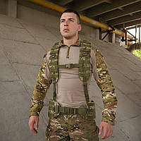 Лямки плечевые тактические для рпс хаки, ремни плечевые к рпс для военных, нашейные и плечевые ремни Пиксель