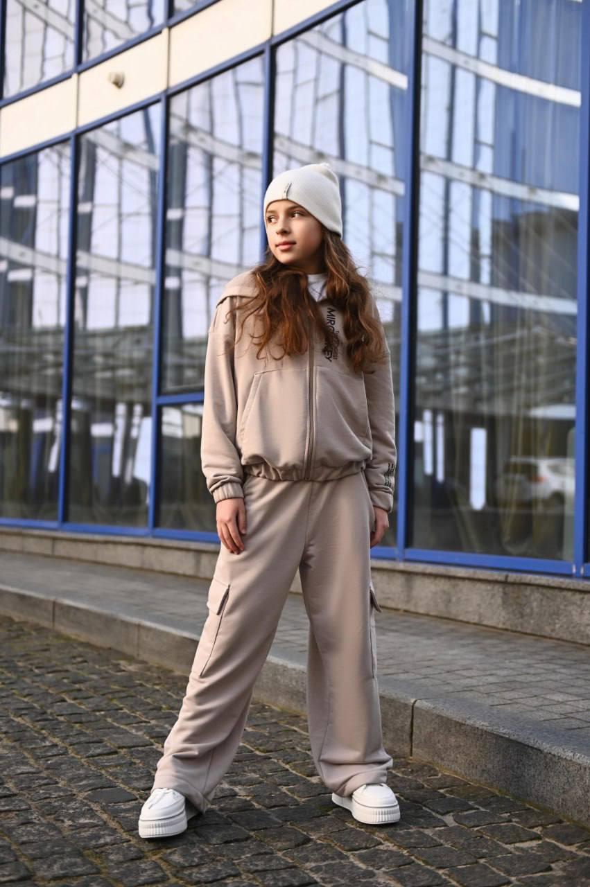 Костюм прогулянковий для дівчинки брюки карго 2436 | на ріст 140-170р.