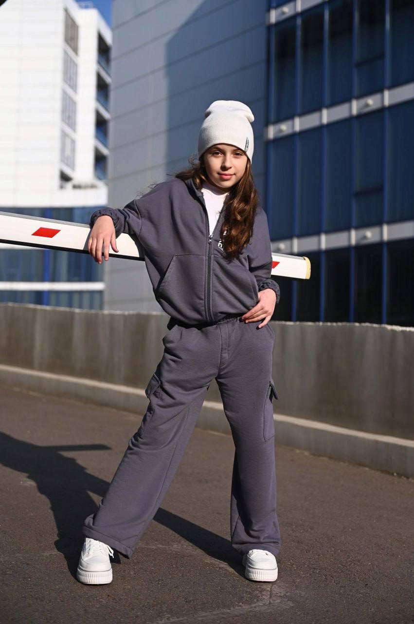 Костюм прогулянковий для дівчинки брюки карго 2436 | на ріст 140-170р.