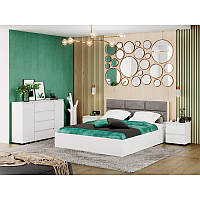 Комплект меблів у спальну кімнату, спальний комплект ліжко + приліжкові тумби + комод Лайт 2 Еверест