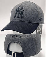 Кепка бейсболка шестиклинка однотонная 56-59 на металлической застежке с объемной вышивкой бренда, Серая