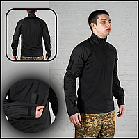 Армейская тактическая рубашка черная убакс coolmax, тактические боевые рубашки УБАКС UBACS, мужские рубахи L