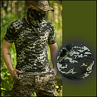 Штурмовая футболка всу цвет пиксель для военнослужащих, легкие футболки камфуляж пиксель M CKit