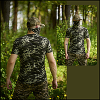 Качественная футболка армейская камуфляжная пиксель, военные тактические футболки для военных XXL CKit