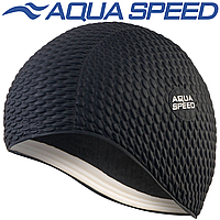 Шапочка для плавания женская шапочка для бассейна латекс Aqua Speed BOMBASTIC черная