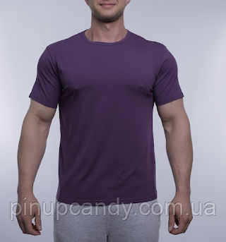 Футболка чоловіча з якісної бавовни Bono 950198 фіолетова розмір 54, фото 1