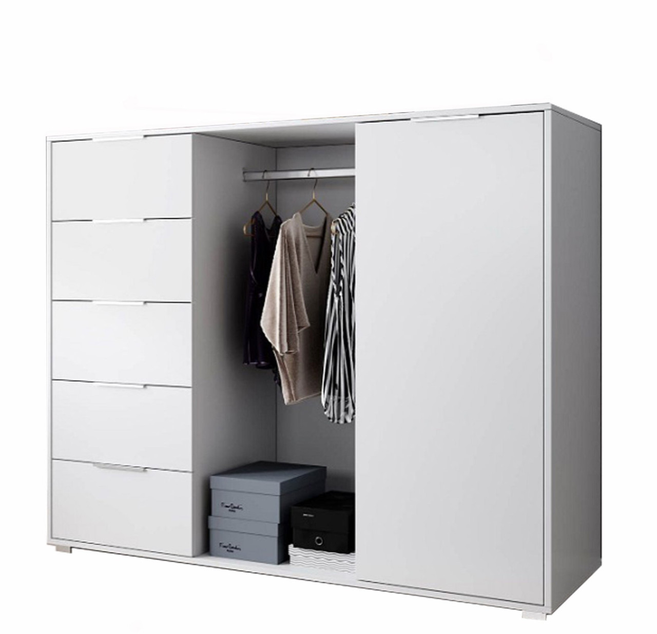 Комод Люція 1дв 5шх (Білий) 154, фото 1