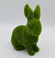 Пасхальная фигура кролик флок зелёный H14см