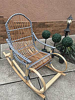 Крісло-гойдалка плетені з лози,букова "Ротанг" з вставками.