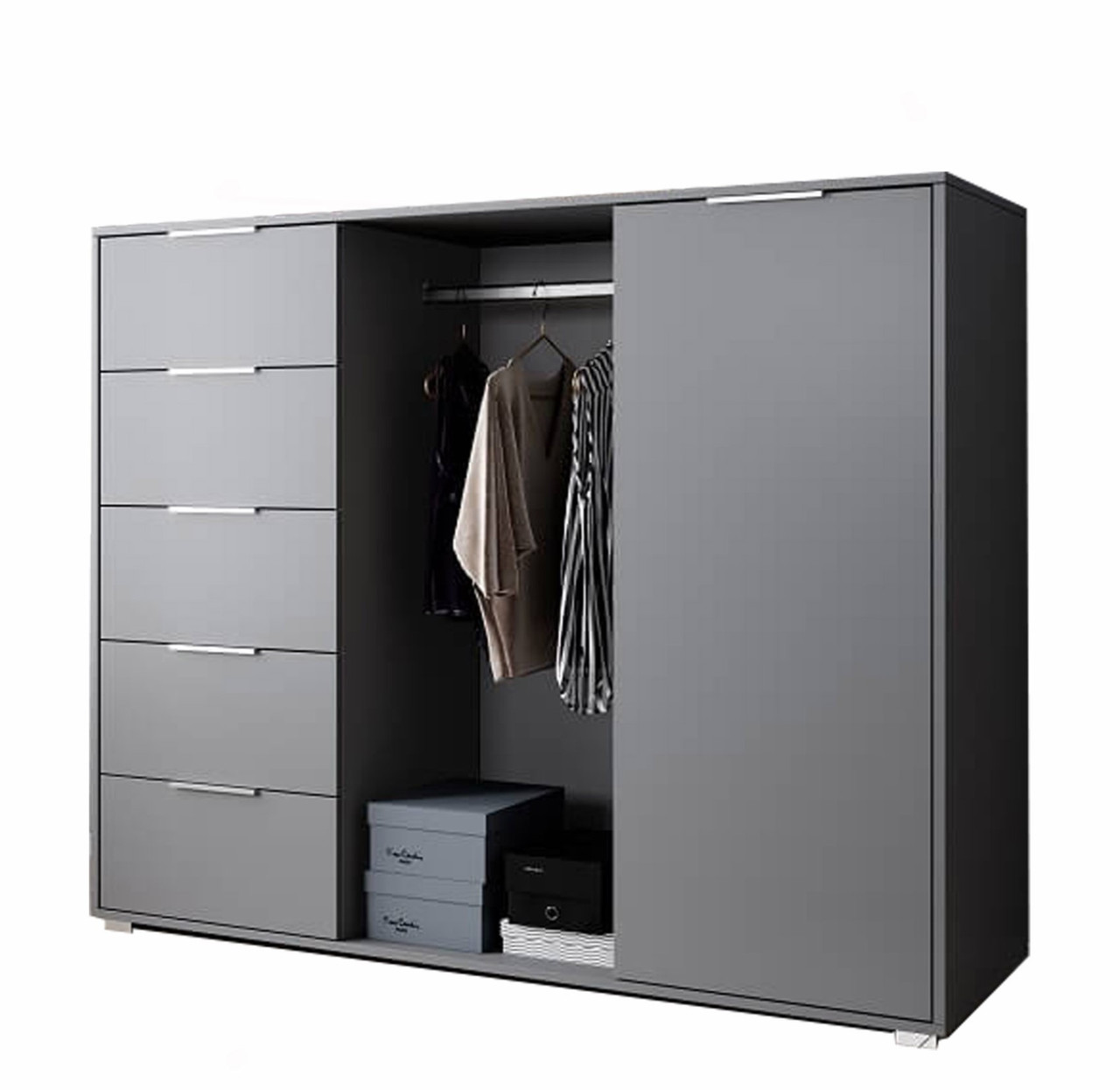 Комод Люція 1дв 5шх (Графіт) 154, фото 1