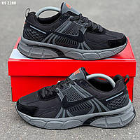Кросівки чоловічі чорні із сірим шкіра + текстиль 40 41 42 43 Nike Vomero 5 Black Gray