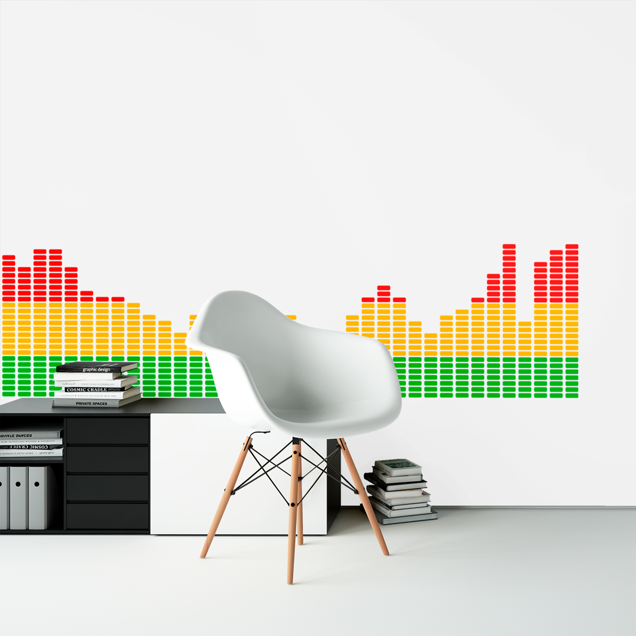 Вінілова самоклейна інтер'єрна наклейка кольорова декор на стіну (шпалери, фарбу) "Еквалайзер" з оракалу, фото 1