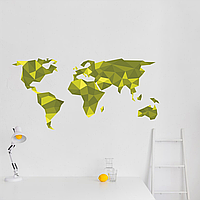 Виниловая самоклеющаяся интерьерная наклейка цветная декор на стену (обои, краску) "Карта мира" с оракала
