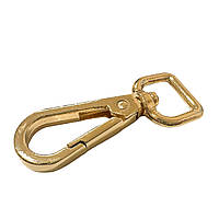 Карабін для сумок золото під ремінець 10 мм Висота 50 мм