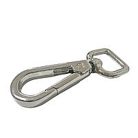 Карабін для сумок срібло під ремінець 10 мм Висота 50 мм