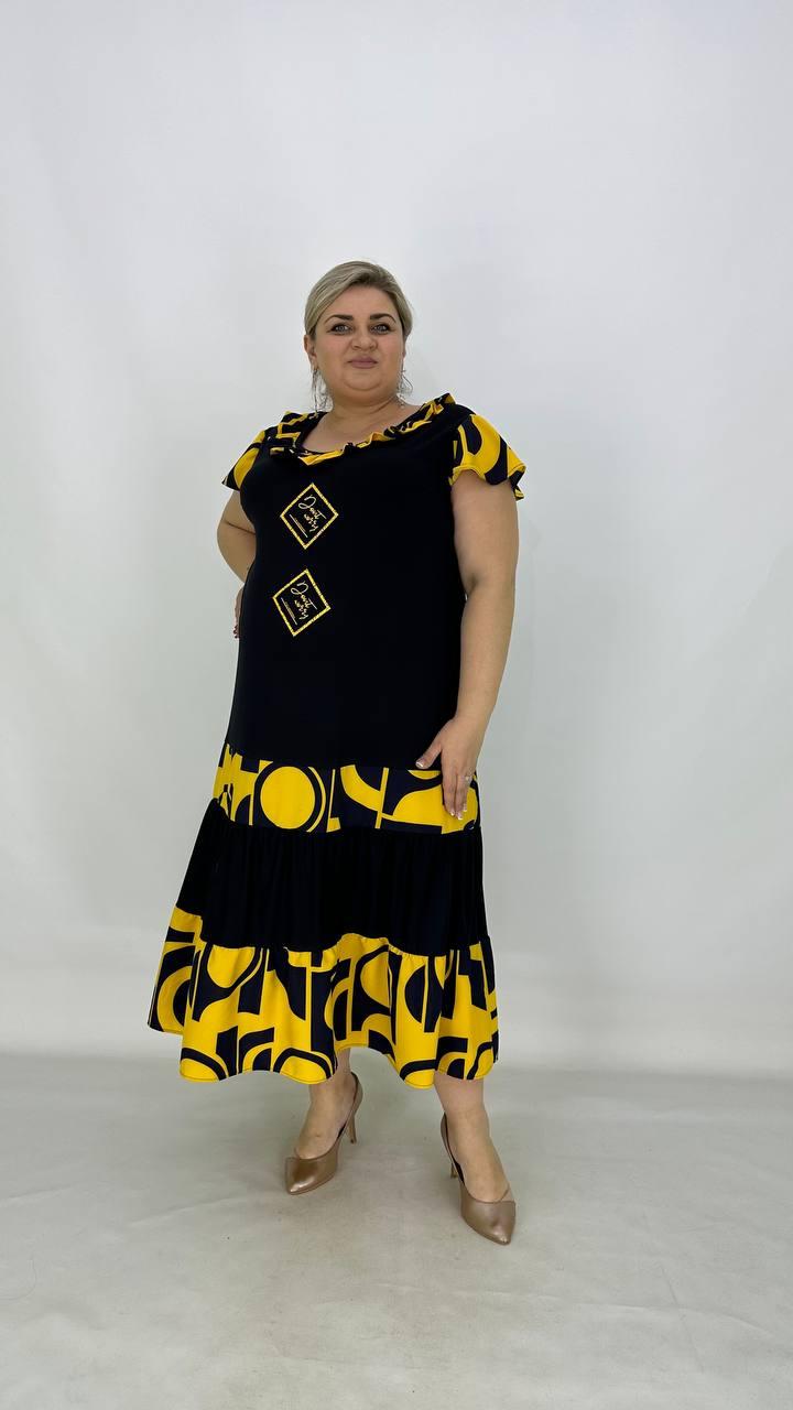 Літня сукня- сарафан "Рюша" з крильцем вільного крою-трапеція.62-64 66-66 70-72 74-76