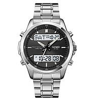 Часы мужские Skmei 2049 сребристые с белым циферблатом на стальном браслете